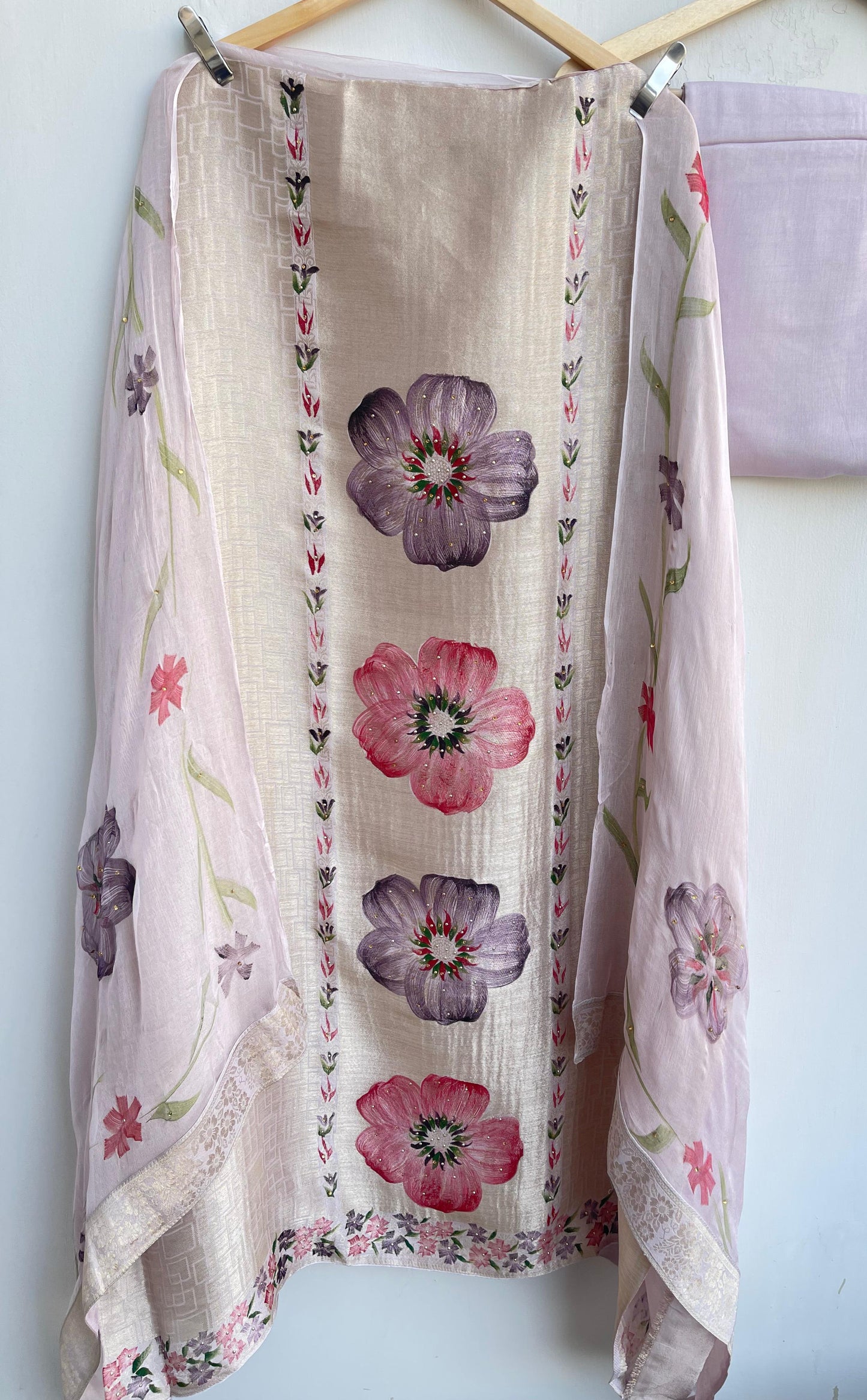 Self shimmer tassar silk unstitched ladies suit Rc17881  (a)