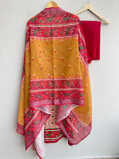 No lining cotton unstitched ladies suit Rc18387