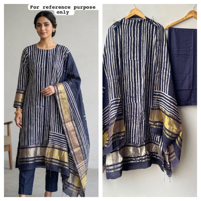 Cotton chanderi unstitched ladies suit Rc19247 (b)