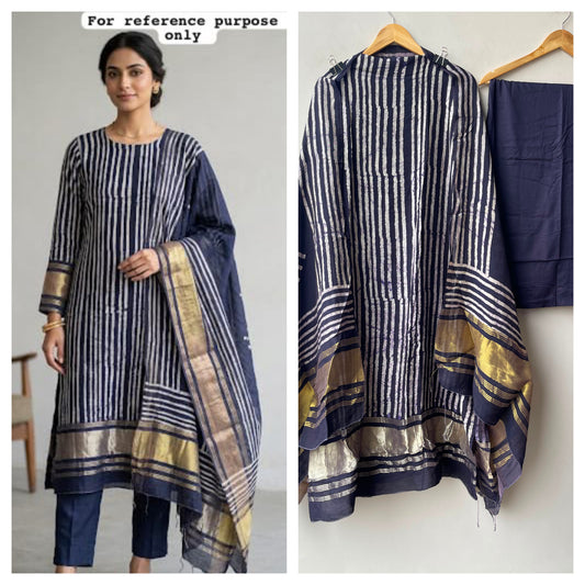 Cotton chanderi unstitched ladies suit Rc19247 (b)