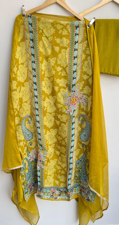 Organza unstitched ladies suit Rc17909