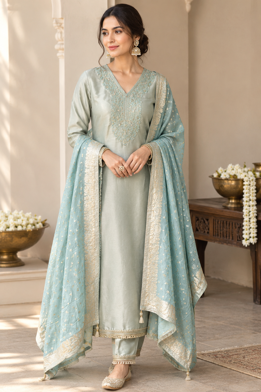Pure Giraffe Shimmer Silk Luxury Unstitched Suit Set