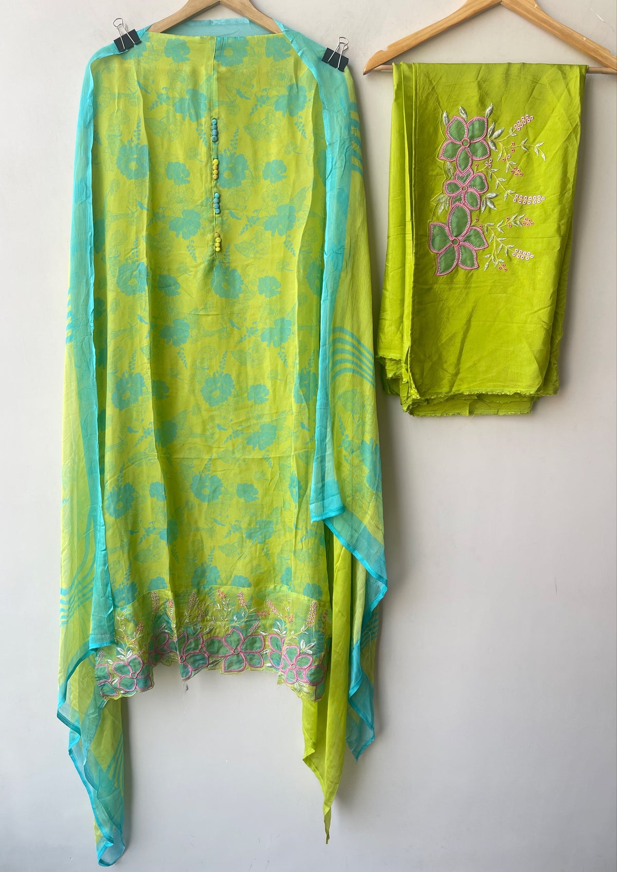 Printed Organza Tuile Unstitched Dress Material