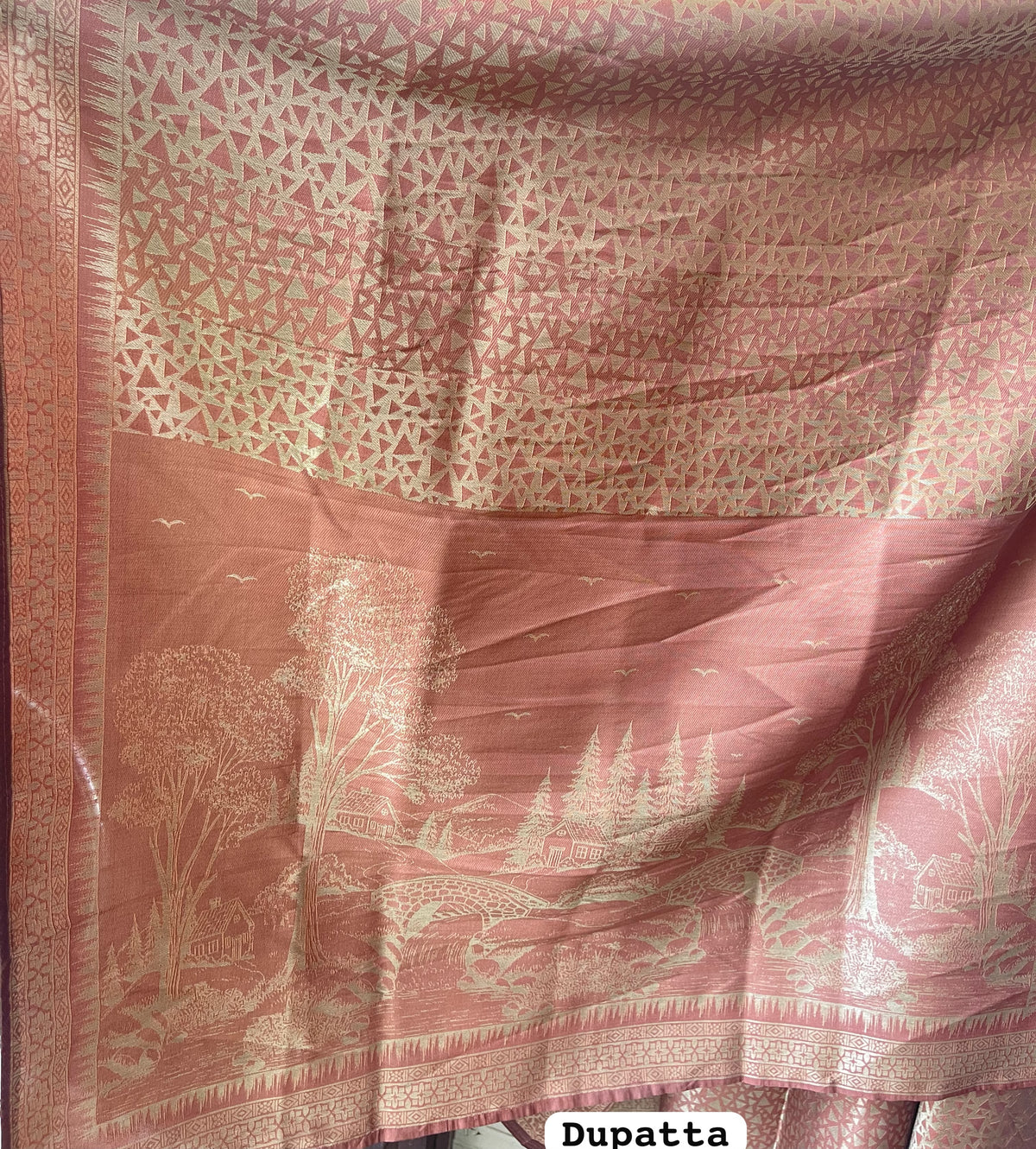 Premium Shimmer Giraffe silk woven Unstitched Designer Suit Set