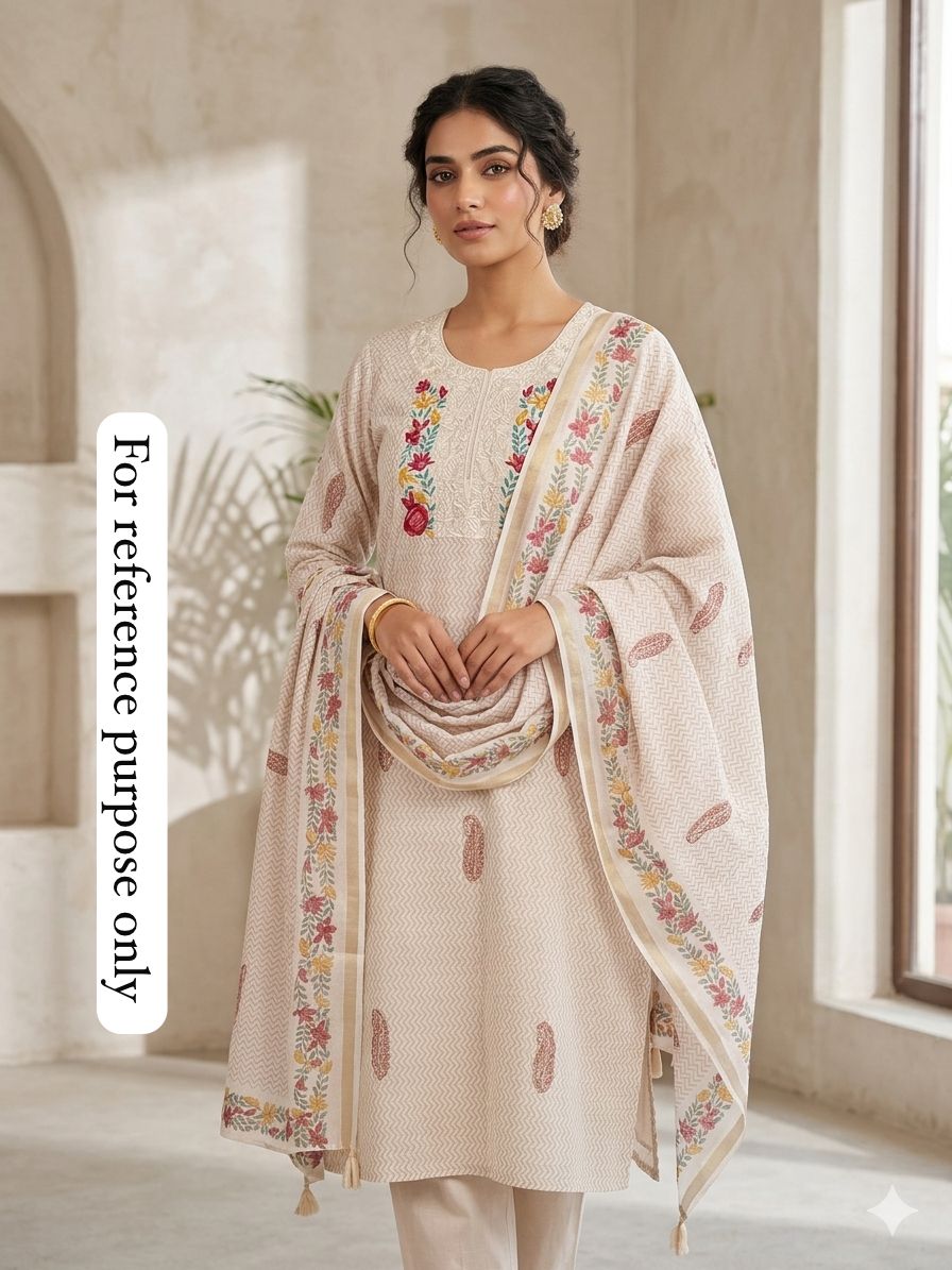 Mul Chanderi Unstitched Printed Ladies Suit RC-18813 (a)