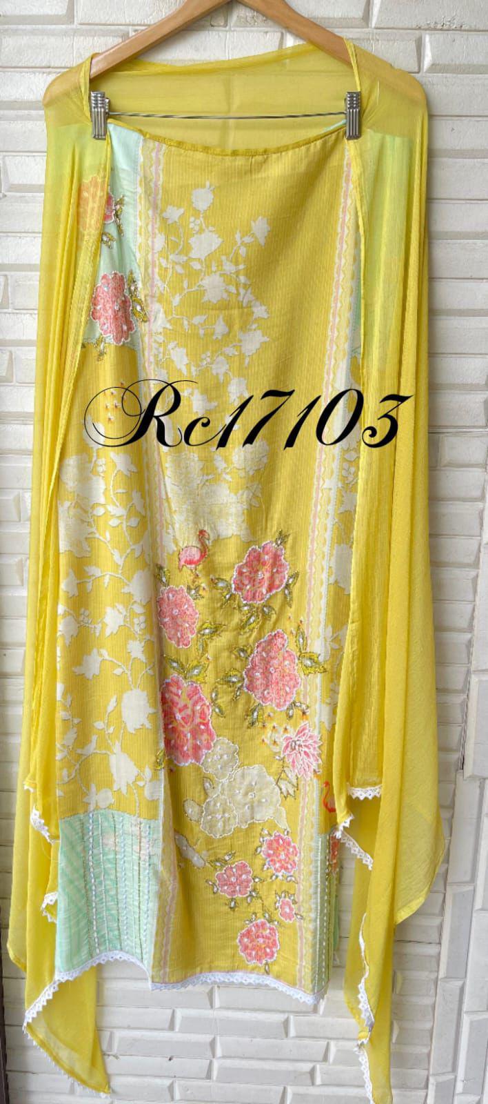 Muslin unstitched ladies suit Rc 17103
