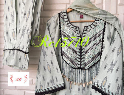 Linen ready made ladies suit Rc13710