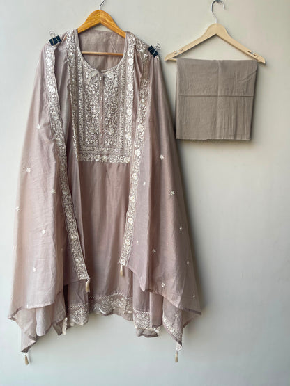 Mul chanderi unstitched ladies suit