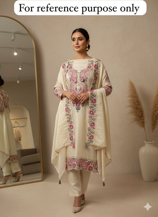 Shimmer mul chanderi unstitched ladies suit Rc18415