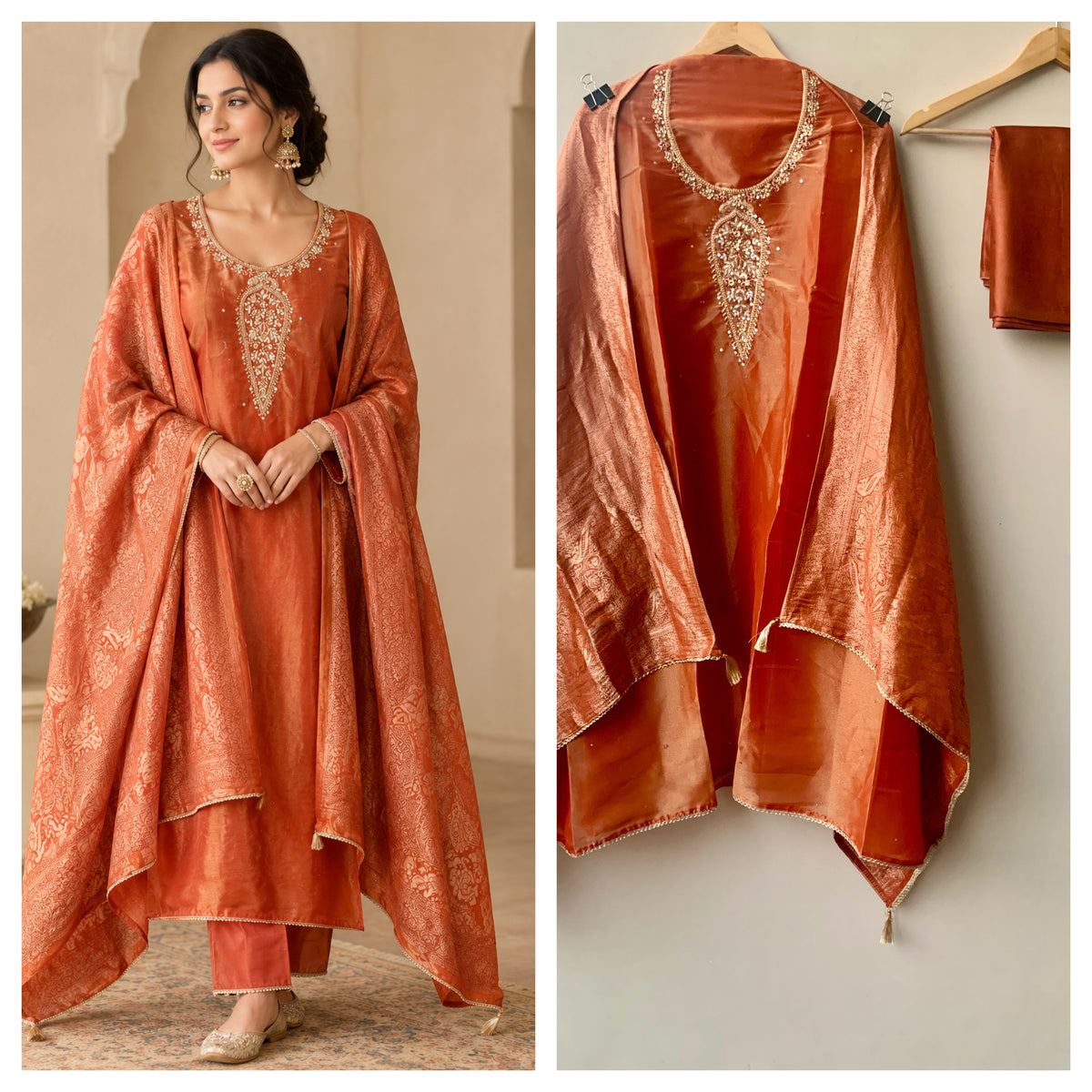 Shimmer Silk Printed Unstitched Suit Set