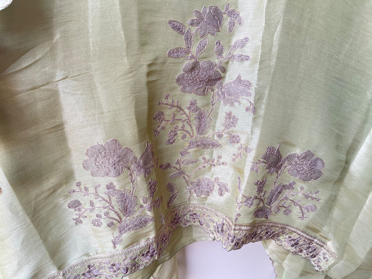 Premium Shimmer Silk Unstitched 3 Pcs Designer Suit Set