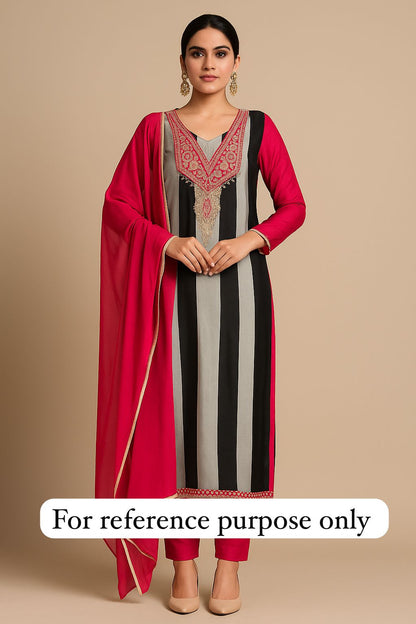 Glass organza unstitched ladies suit Rc17784