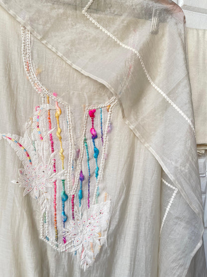 Mul chanderi unstitched ladies suit Rc17836