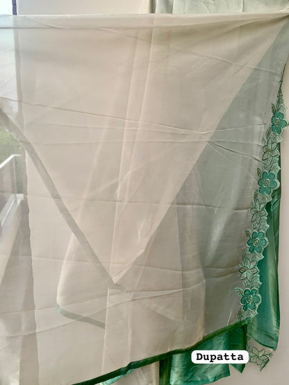 Shimmer Silk Organza Luxury Ensemble Unstitched Suit Set