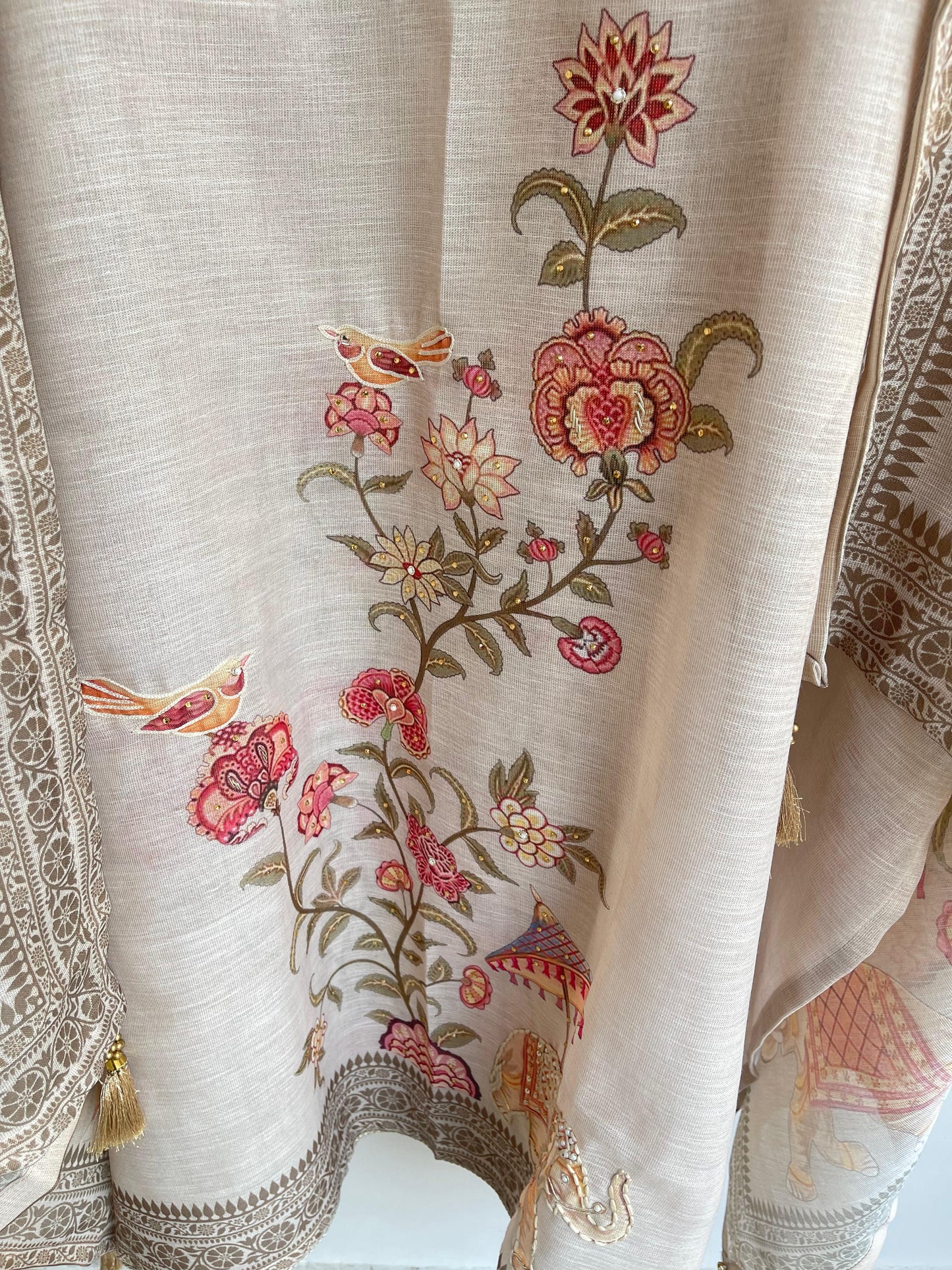 Linen printed unstitched ladies suit Rc18512