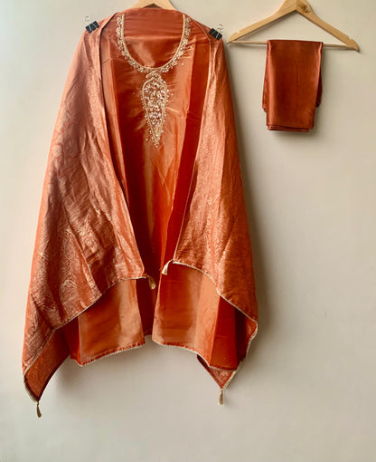 Shimmer Silk Printed Unstitched Suit Set