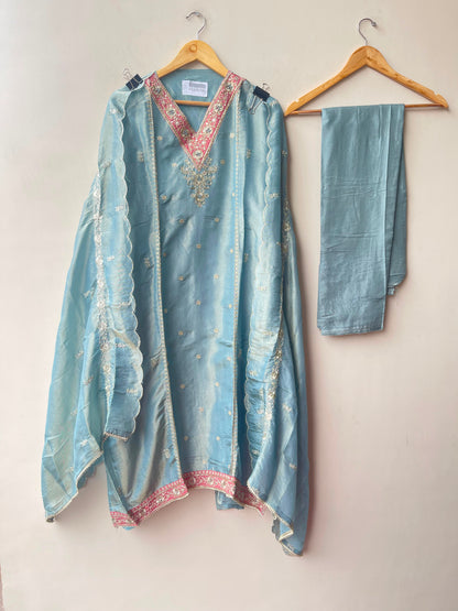 Banarasi shimmer silk ladies unstitched suit Rc19123