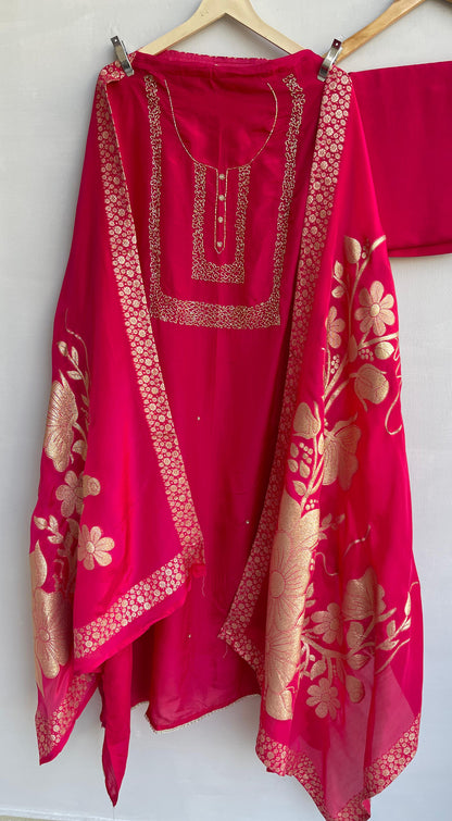 Silk organza unstitched ladies suit Rc17883 (a)