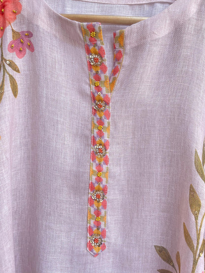 Pure linen printed unstitched ladies suit Rc18528