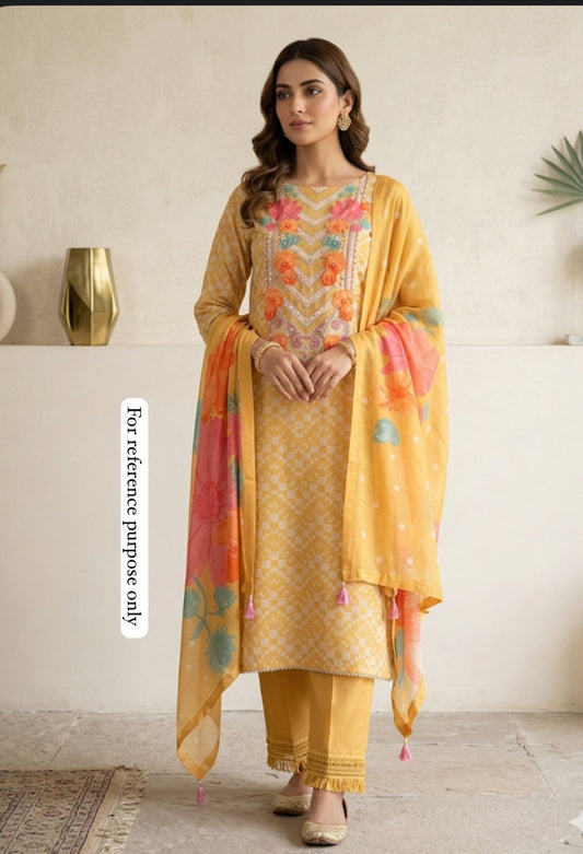 Organza unstitched ladies suit Rc18568