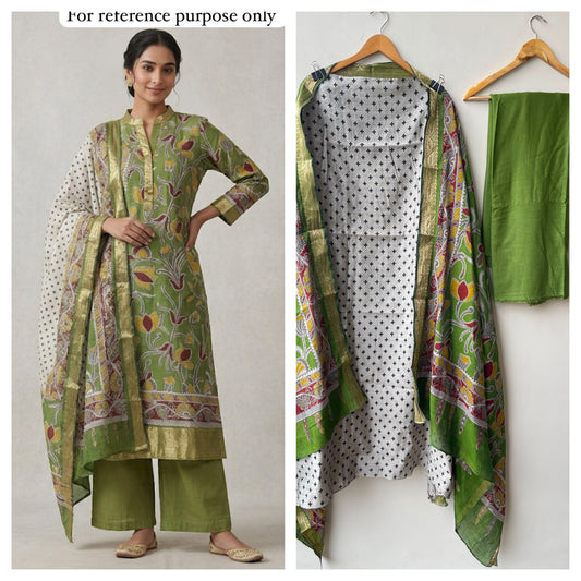 Mul chanderi printed unstitched ladies suit Rc18996