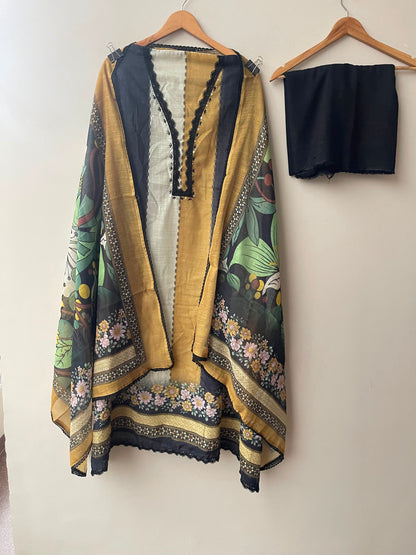 Self linen printed unstitched ladies suit Rc19222 (b)