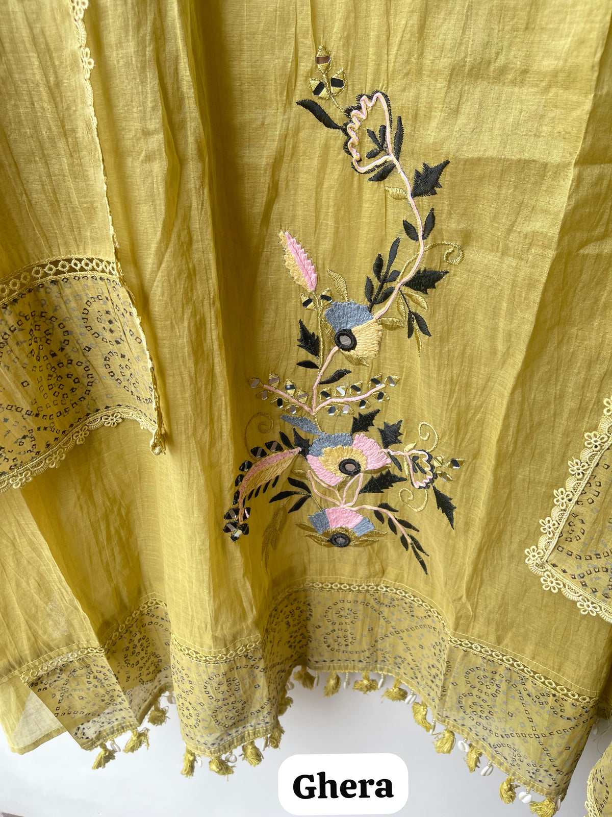 Premium Mul Chanderi Designer Unstitched 3 Pcs Suit Set