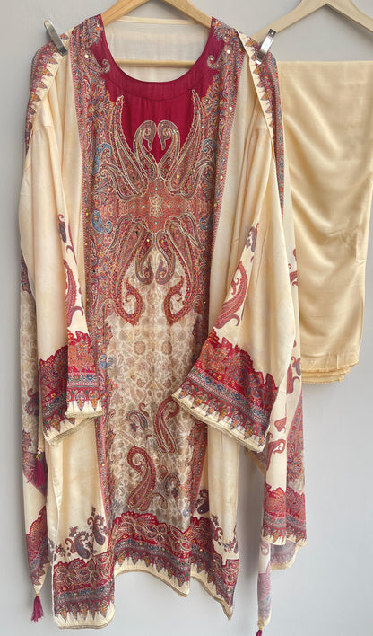 Muslin silk unstitched ladies suit Rc17944