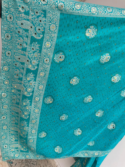 Banarasi silk unstitched ladies suit Rc17840 (b)