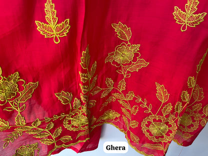 Elegant Unstitched Mul Chanderi 3 Pcs Suit Set