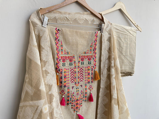 Mul chanderi unstitched ladies suit Rc18486