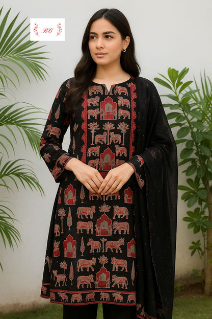 Linen cotton unstitched ladies suit Rc17549 (b)