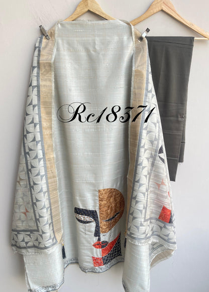 Khadi shimmer linen unstitched ladies suit Rc18371