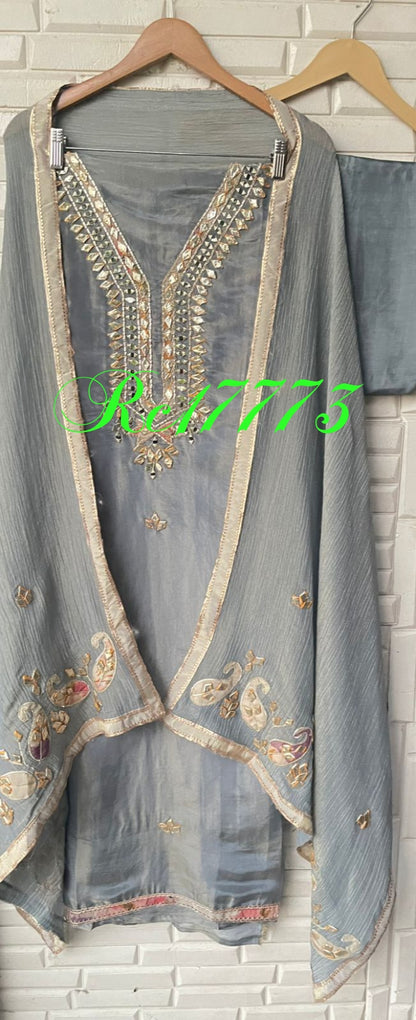 Shimmer silk unstitched ladies suit Rc17773