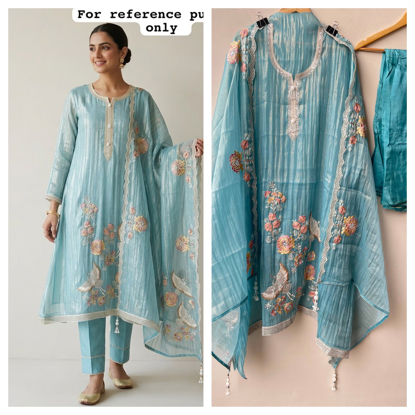 Pure crushed shimmer tissue unstitched ladies suit Rc19213