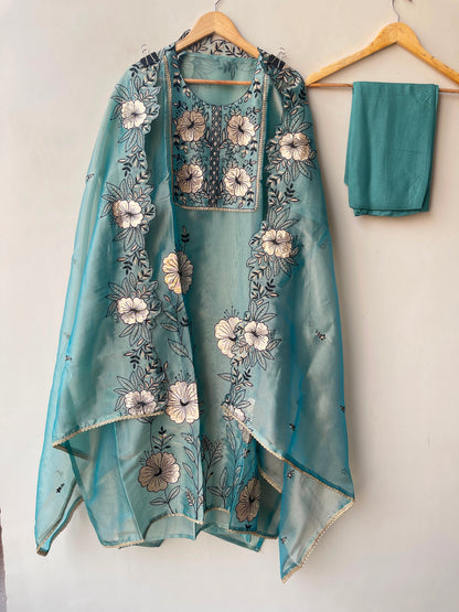 Shimmer glass organza ladies unstitched suit Rc19302 (b)