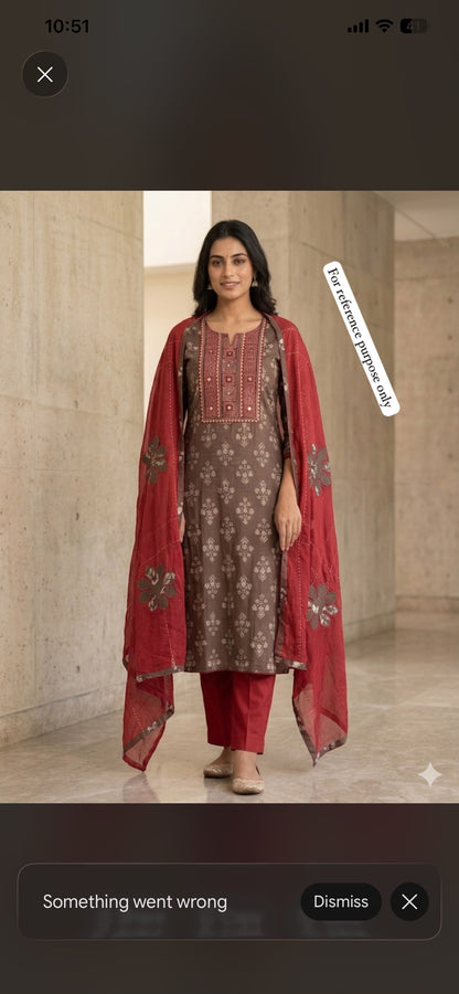 Cotton printed unstitched ladies suit Rc18982