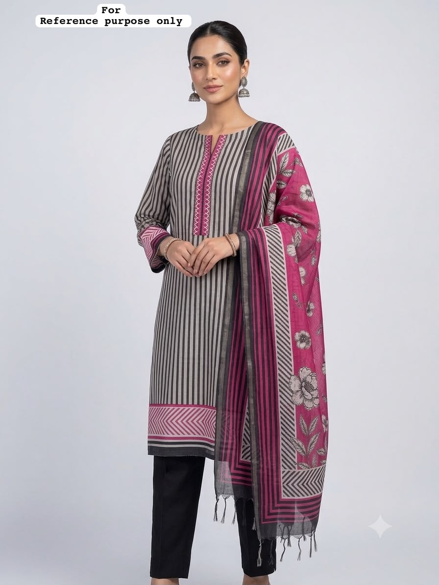 Mul chanderi printed ladies unstitched suit Rc19036 (b)