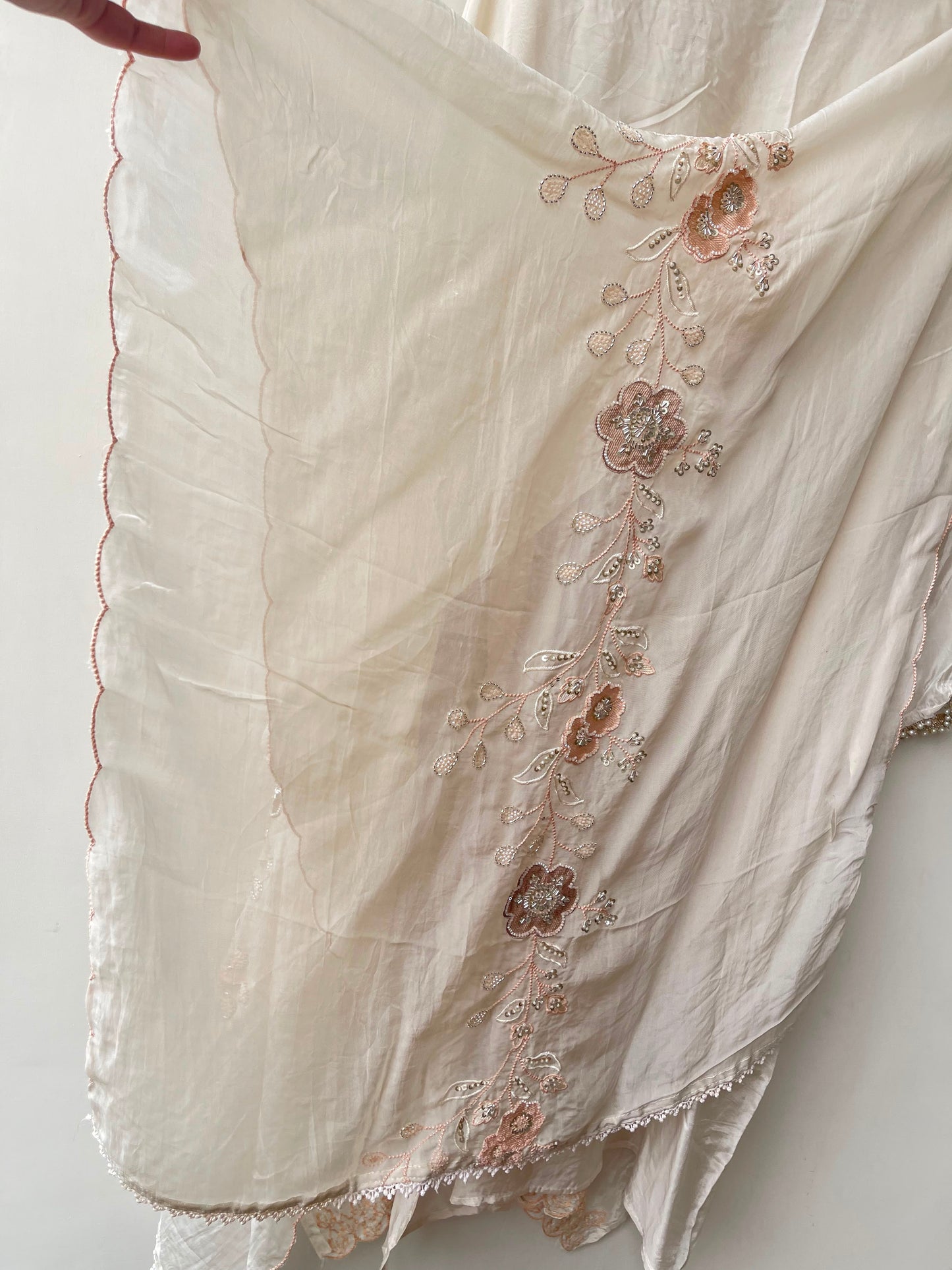 Crepe satin unstitched ladies suit Rc19060 (a)