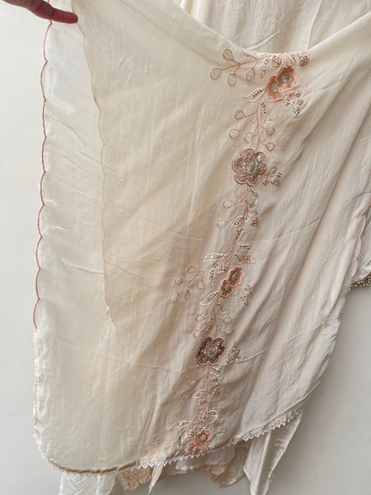 Crepe satin unstitched ladies suit Rc19060 (a)