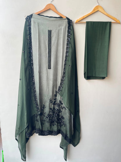 Fine self organza print shaded unstitched ladies suit Rc19178 (b)