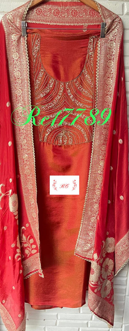 Shimmer silk unstitched ladies suit Rc17789 (a)