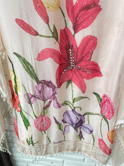 Organza unstitched ladies suit Rc17401