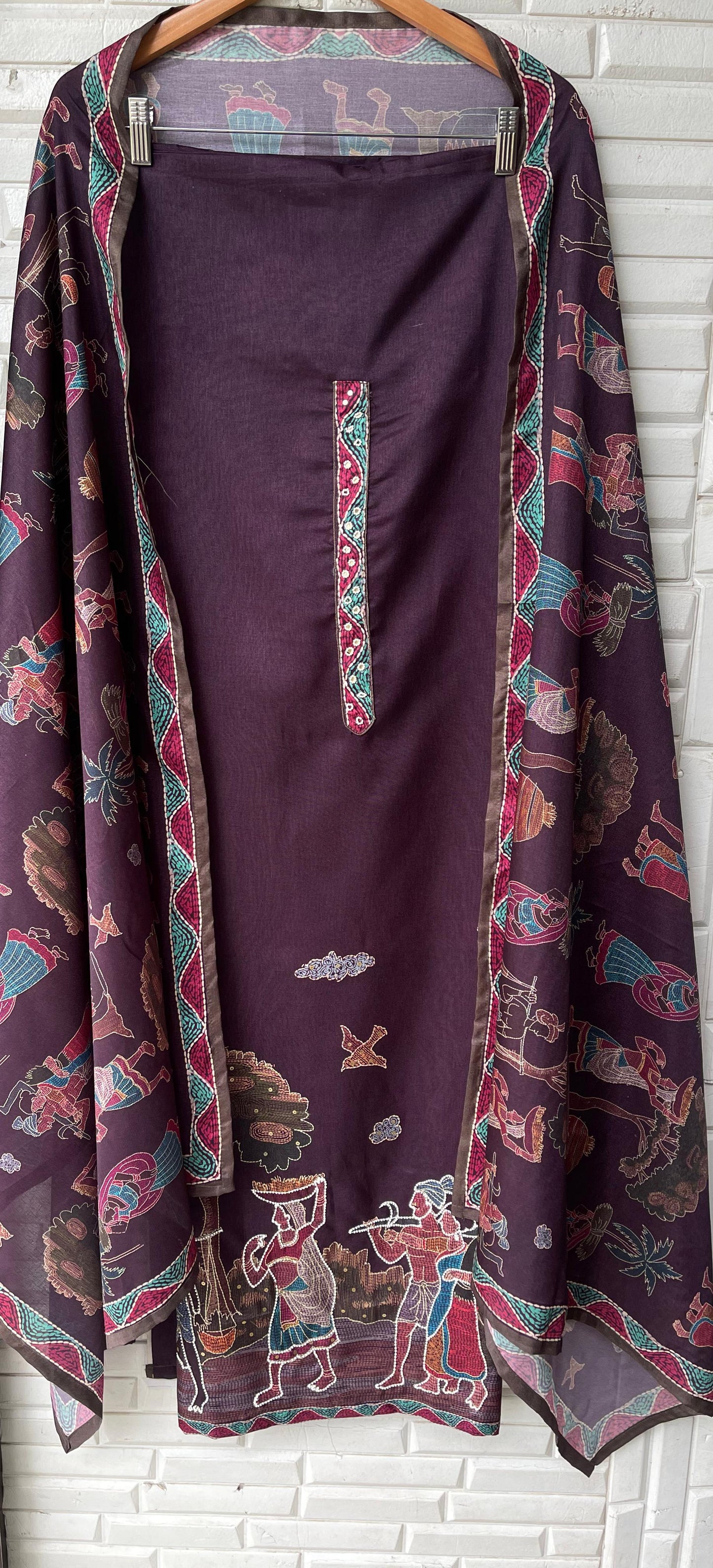 tasser silk unstitched ladies suit Rc17530