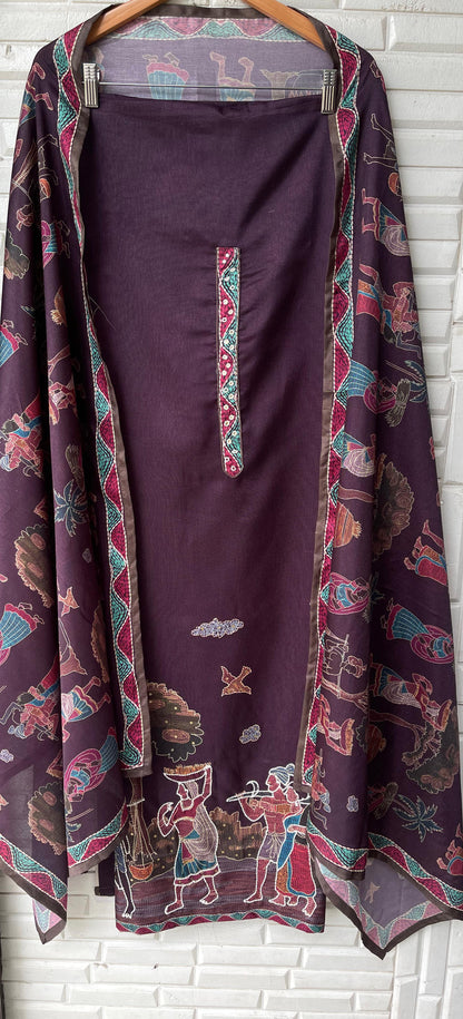 tasser silk unstitched ladies suit Rc17530