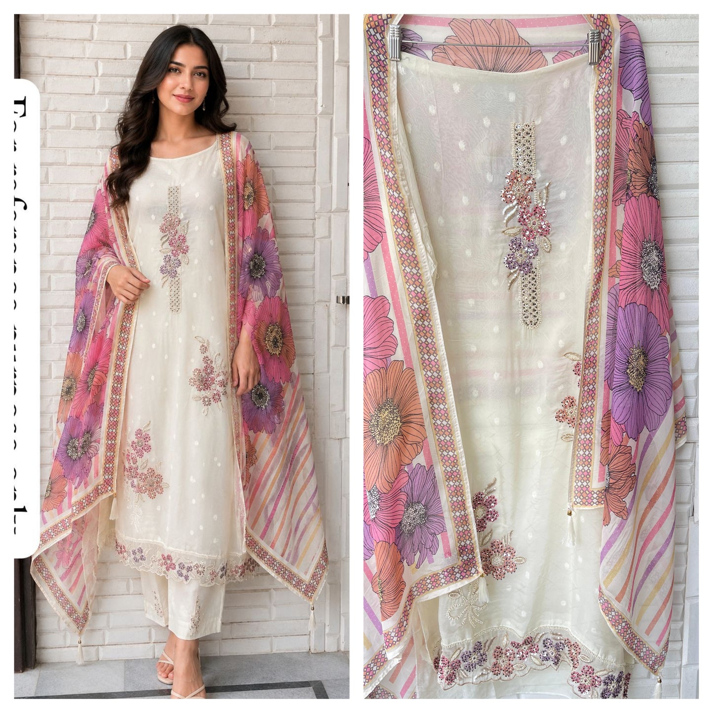 Banarasi Organza Unstitched Ladies Suit RC-18827