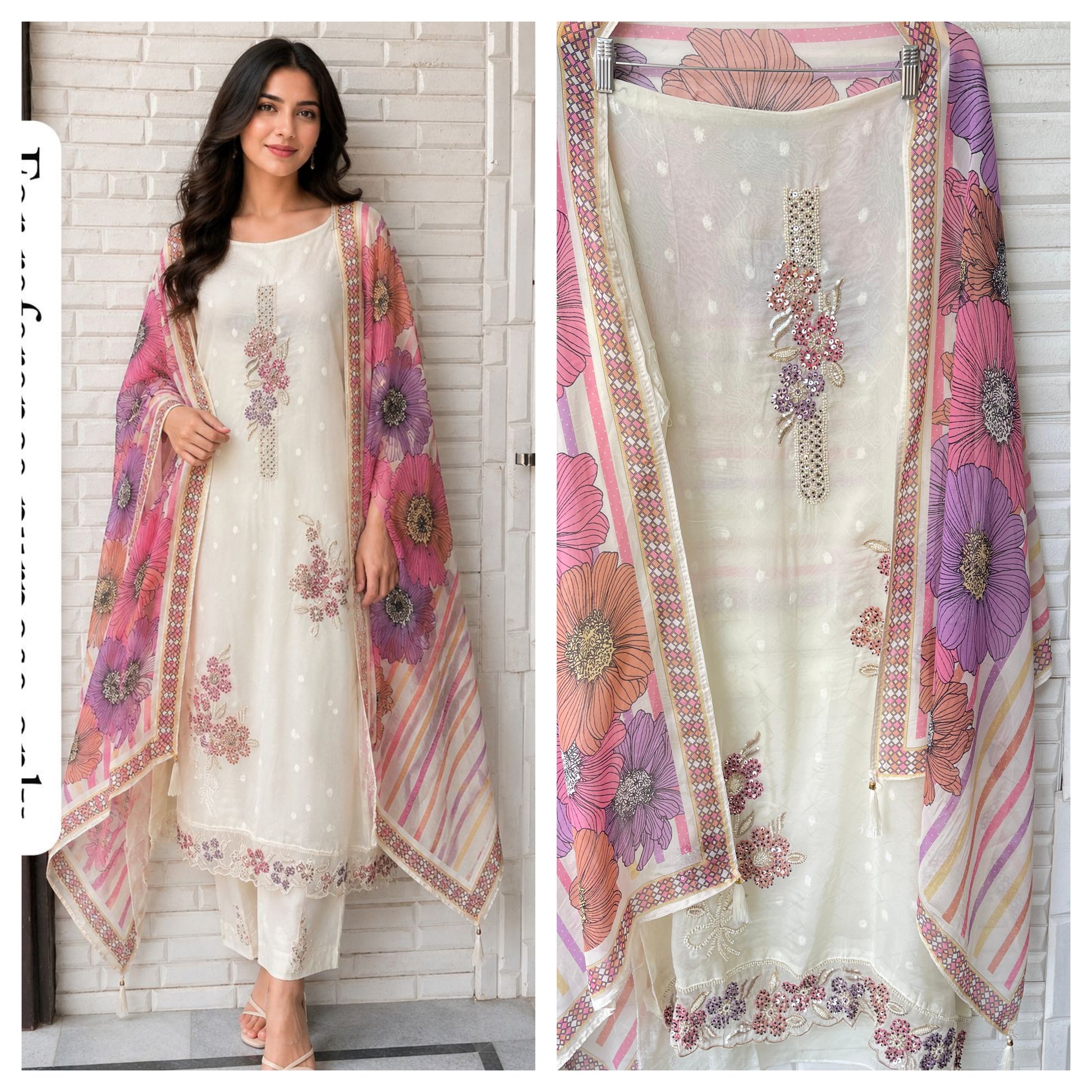 Banarasi Organza Unstitched Ladies Suit RC-18827