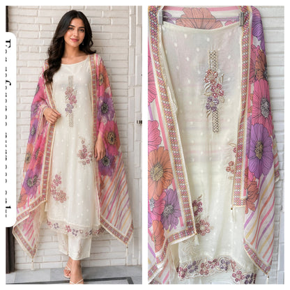 Banarasi Organza Unstitched Ladies Suit RC-18827