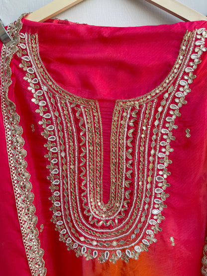 Organza shaded unstitched ladies suit Rc17889