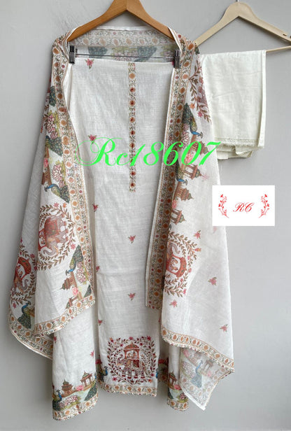 Linen Printed Unstitched Ladies Suit RC-18607 – view 2